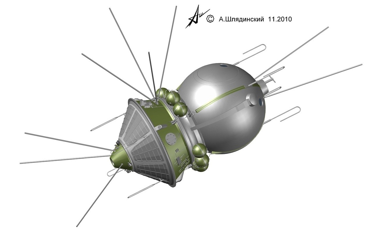 первый советский космический корабль «Восток», графика А.Шлядинского