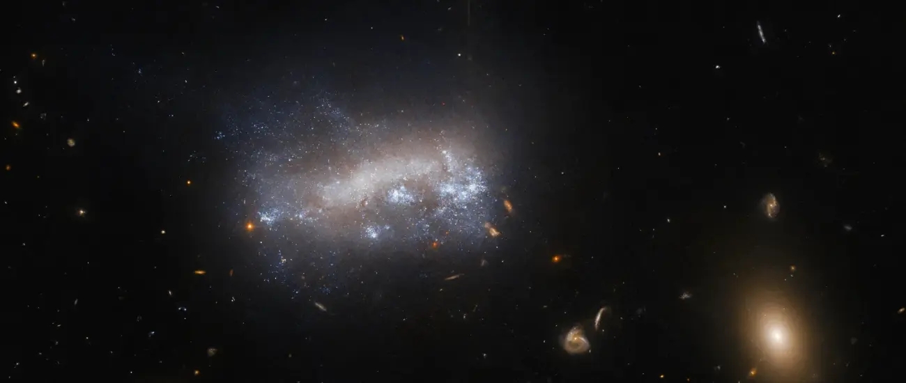 Галактика «под давлением» и протозвездная система: свежие снимки «Хаббла»