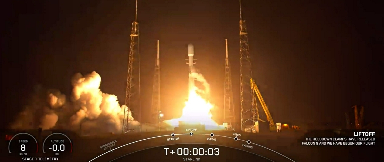 SpaceX запустила на орбиту 22 спутника Starlink v2 Mini