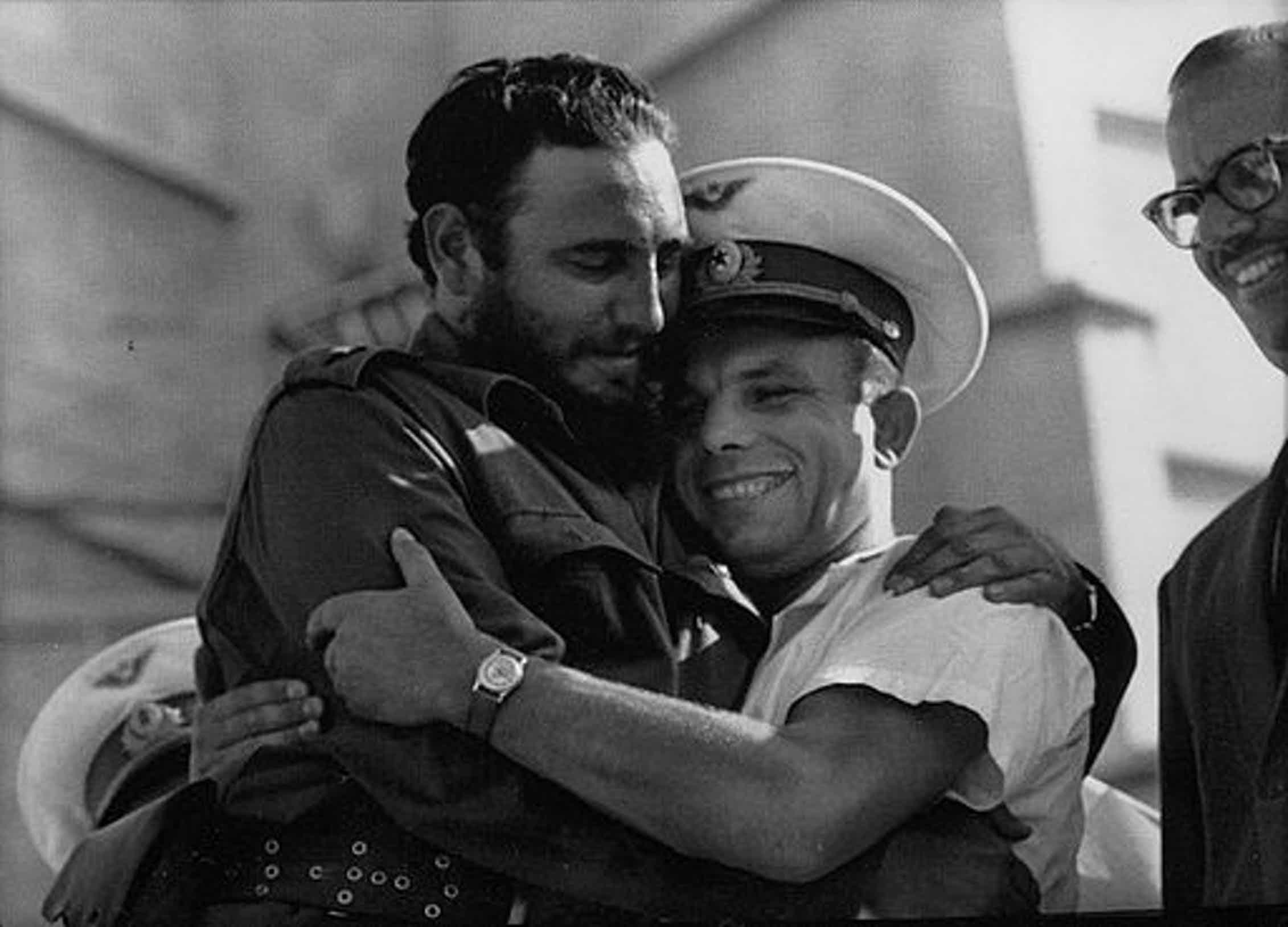 Гагарин и Фидель Кастро